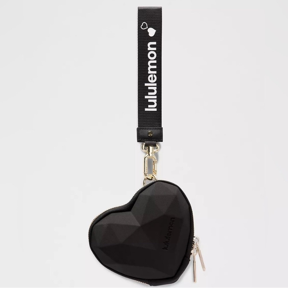 Lululemon Black Heart-Shaped Wristlet